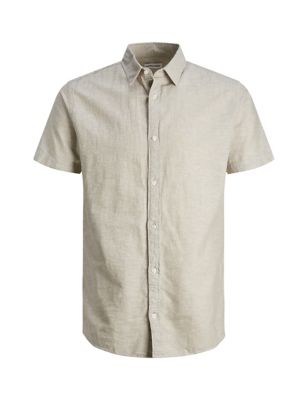 Cotton Linen Blend Oxford Shirt Image 1 of 2