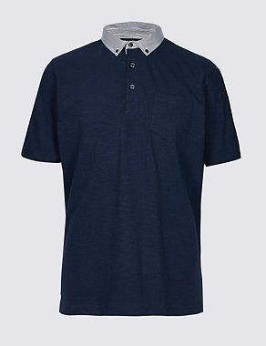 Cotton Linen Blend Polo Shirt Image 2 of 4