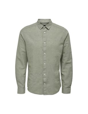 Cotton Linen Blend Slim Fit Shirt Image 2 of 9