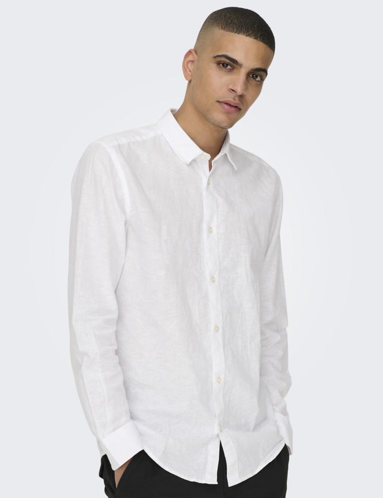 Cotton Linen Blend Slim Fit Shirt 6 of 7