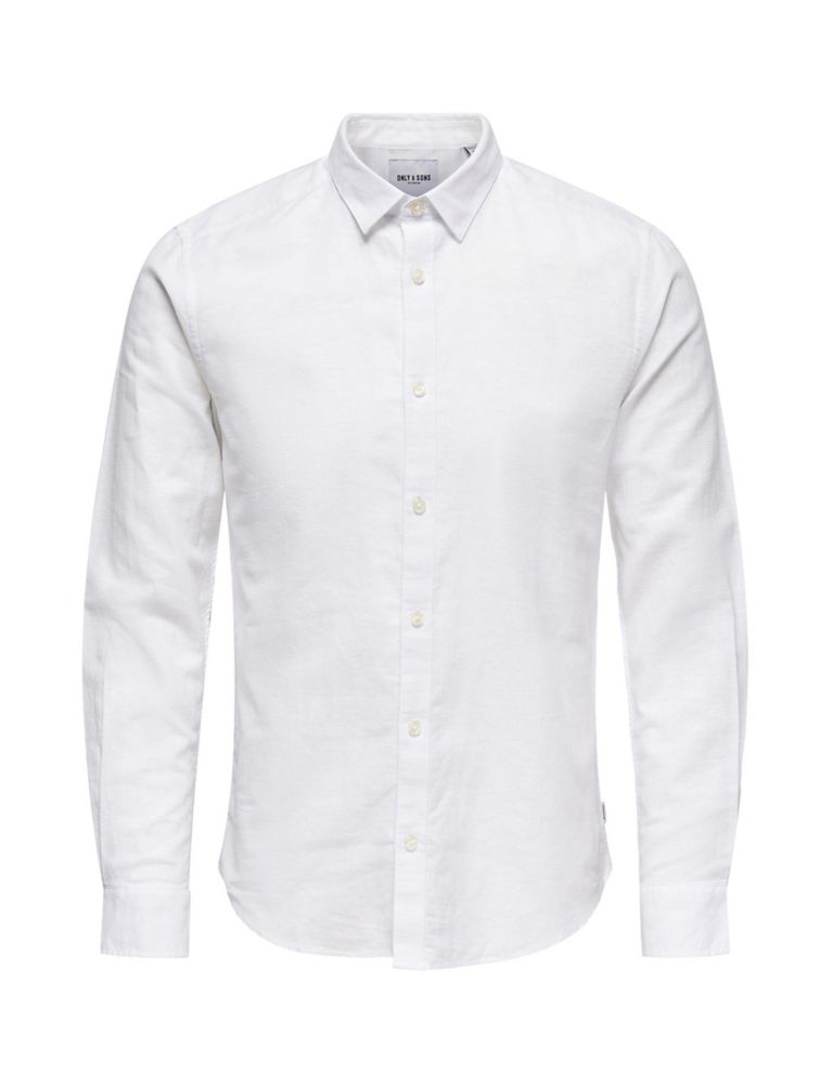 Cotton Linen Blend Slim Fit Shirt 2 of 7