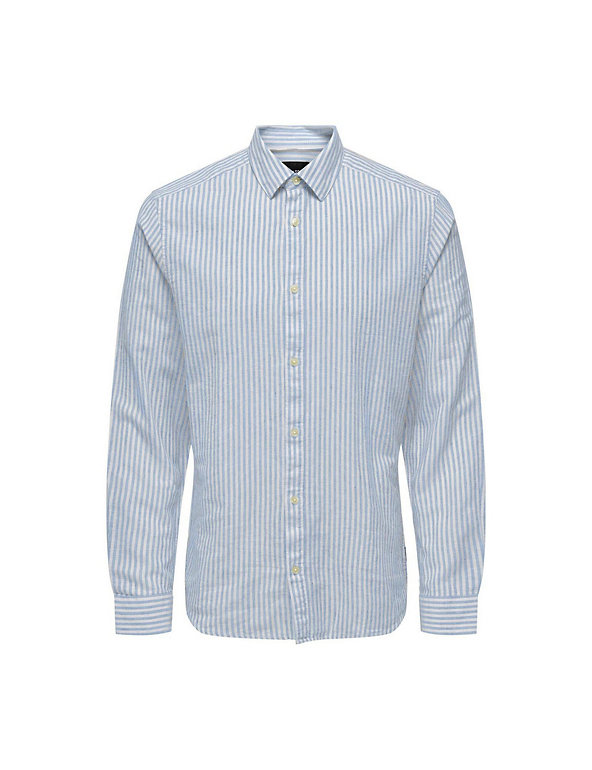 Cotton Linen Blend Striped Shirt Image 1 of 1