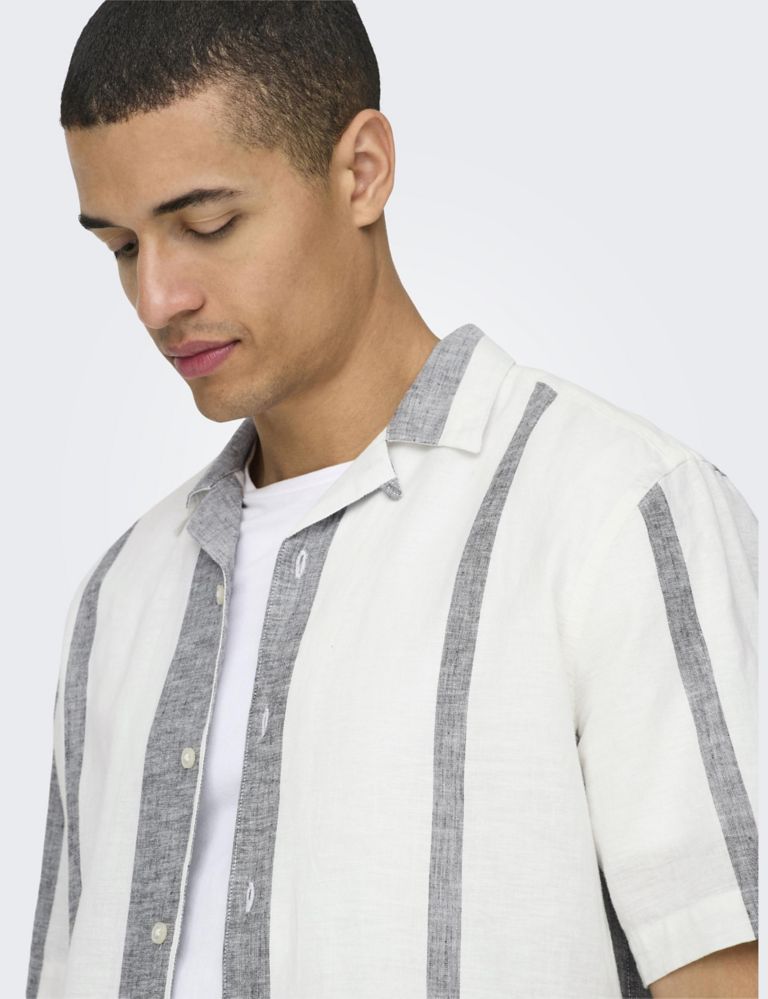 Cotton Linen Blend Striped Shirt 5 of 6
