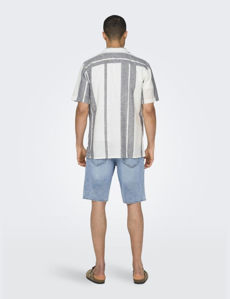 Cotton Linen Blend Striped Shirt 6 of 6