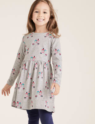 Cotton Llama Print Dress (2-7 Yrs)