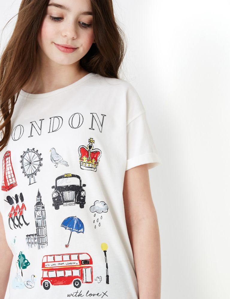 Cotton London Design T-Shirt (2-16 Yrs) 1 of 4