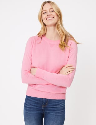 Cotton Long Sleeve Jumper with Cashmere M S Collection M S