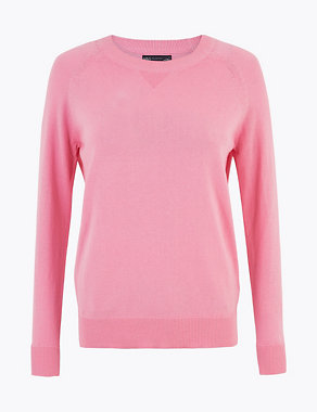 Cotton Long Sleeve Jumper with Cashmere Image 2 of 4