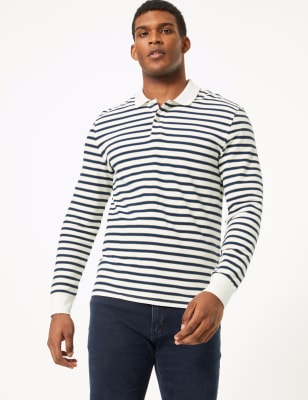 m&s long sleeve polo shirt