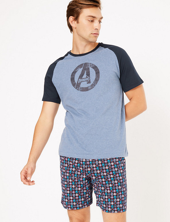 The Avengers Logo Mens Lougepants & T-Shirt Pyjama Set