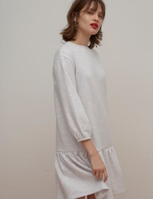 cotton mini smock shirt dress