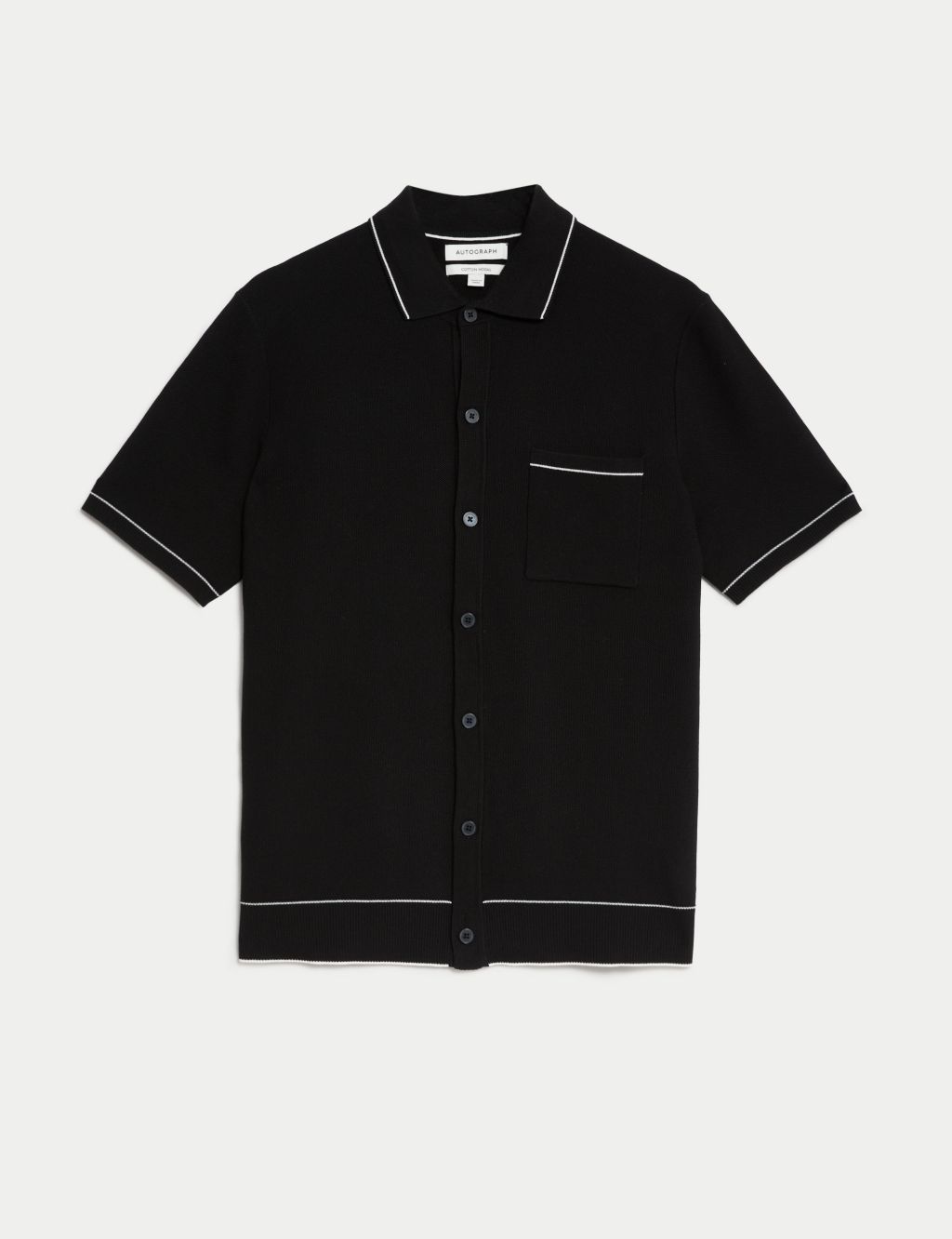 Cotton Modal Blend Knitted Polo Shirt | Autograph | M&S