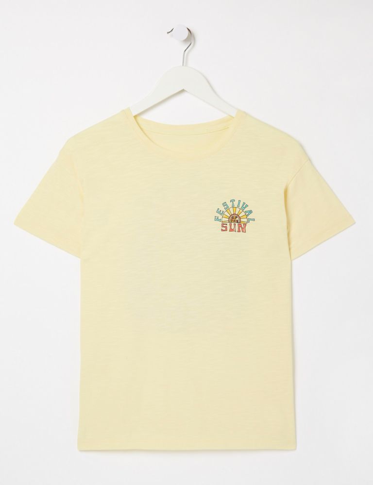 Cotton Modal Blend Slogan T-Shirt 2 of 5