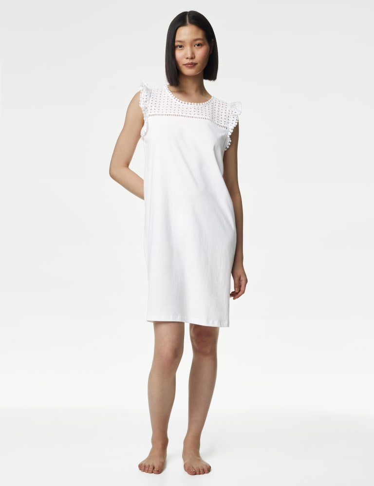 M&s white cotton nightdress clearance