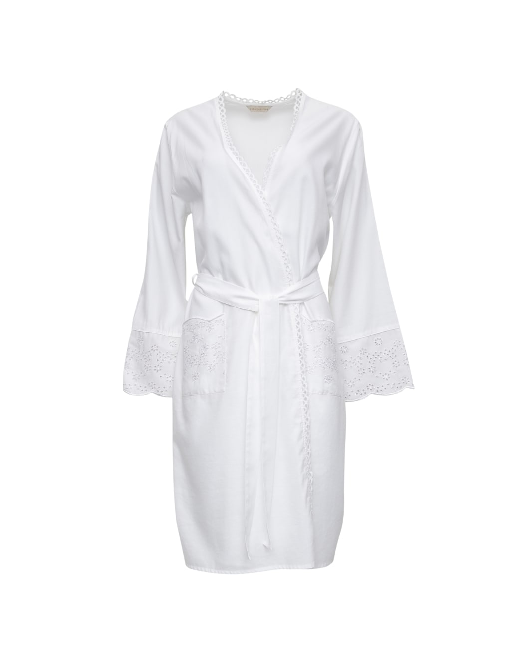 Cotton Modal Broderie Short Dressing Gown Cyberjammies M&S