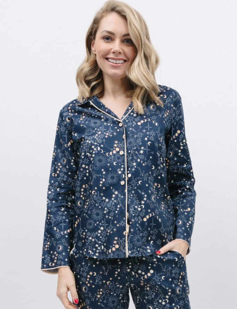 Cotton Modal Celestial Print Pyjama Top Cyberjammies M S