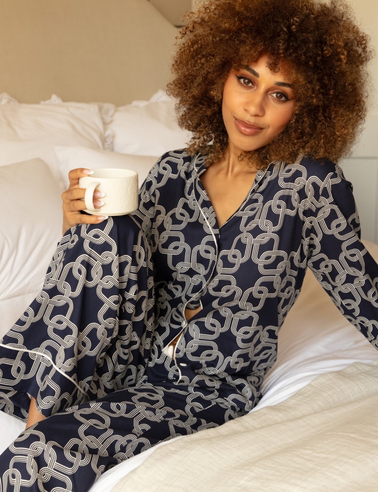 Cyberjammies - Emma Floral Print Pjs - Navy – About the Bra