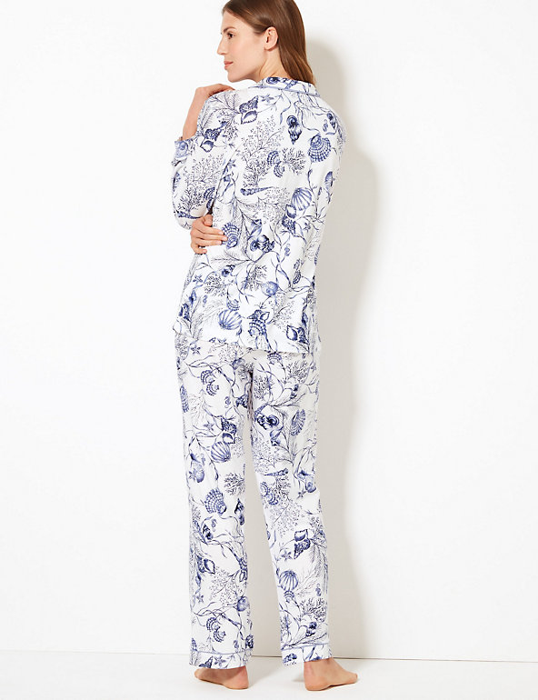Marks & Spencer m&s Sleep Well Gamme Super Doux Bleu Marine Mélange Pyjama Femme Taille 10 Bnwt 