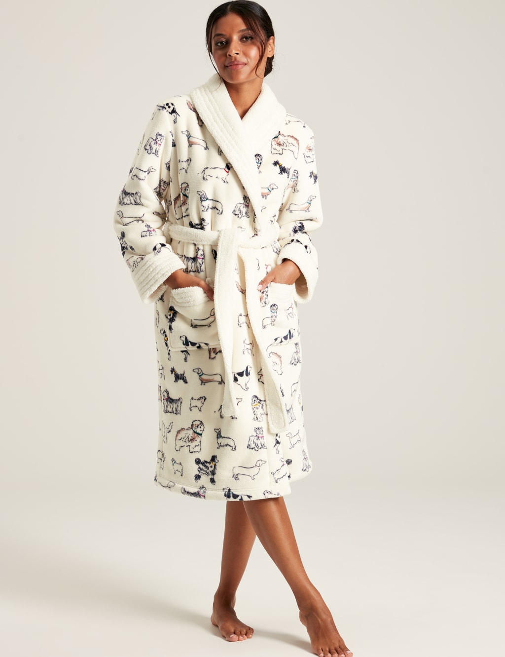 Dog print dressing gown womens shop