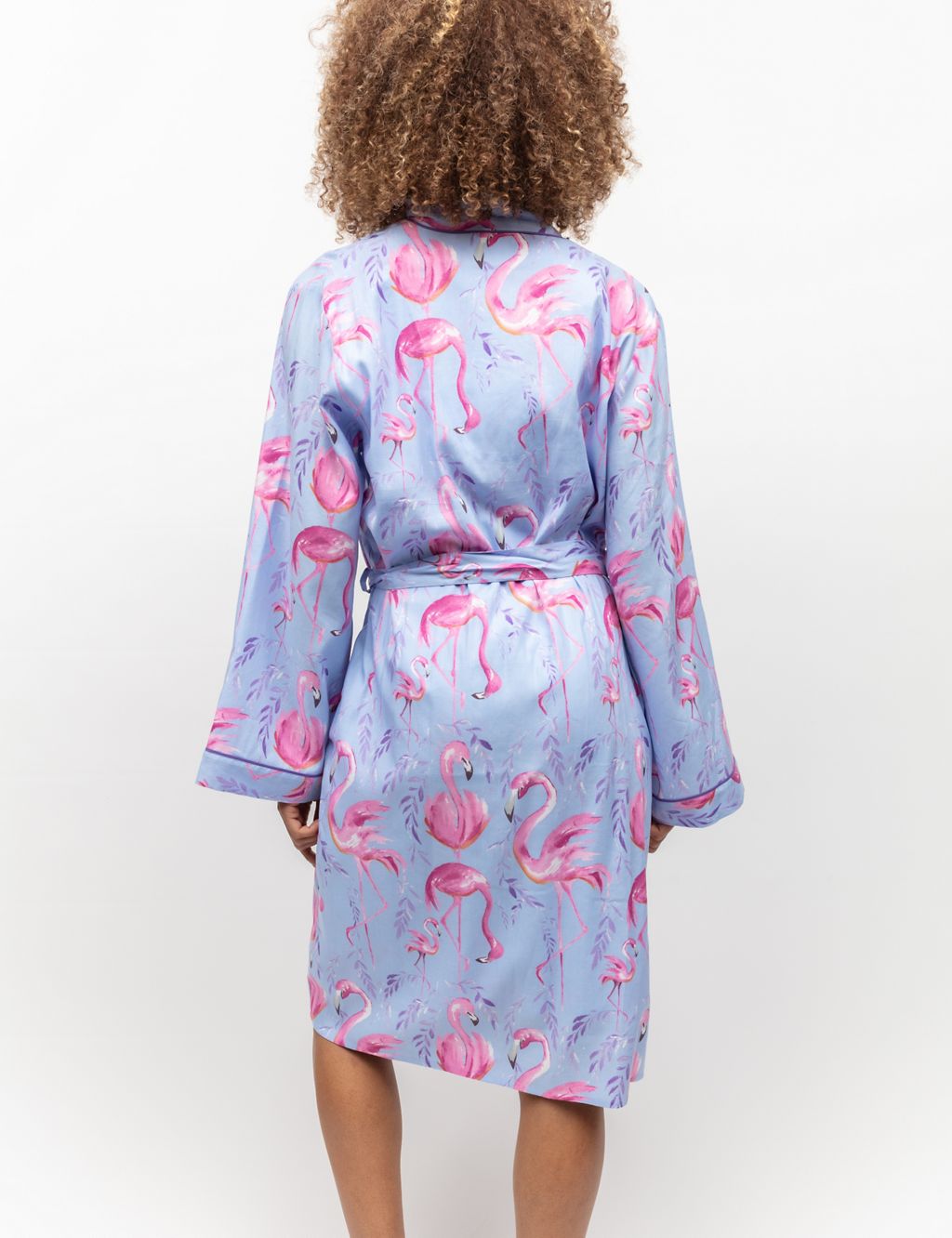 Cotton Modal Flamingo Print Dressing Gown 2 of 4