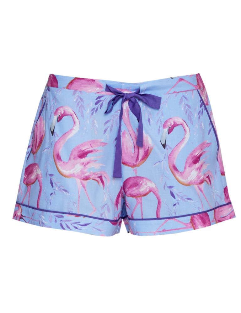 Cotton Modal Flamingo Print Pyjama Shorts 2 of 4