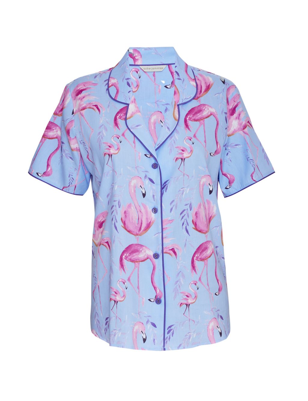 Cotton Modal Flamingo Pyjama Top 1 of 4