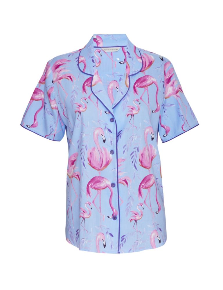 Cotton Modal Flamingo Pyjama Top 2 of 4