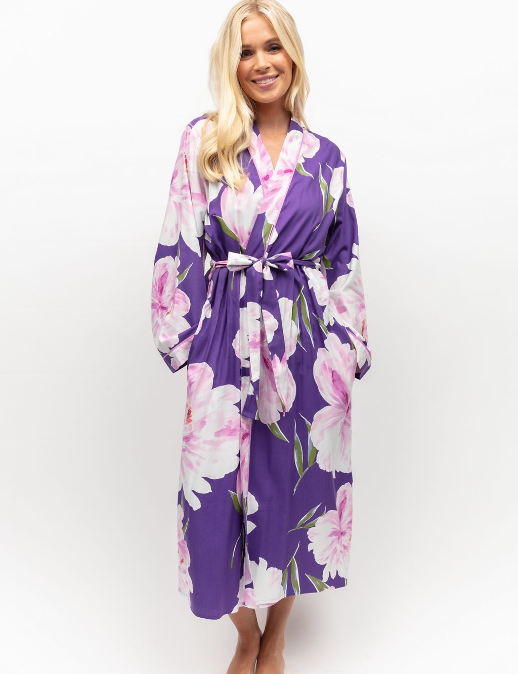 Cotton Modal Floral Dressing Gown 3 of 4