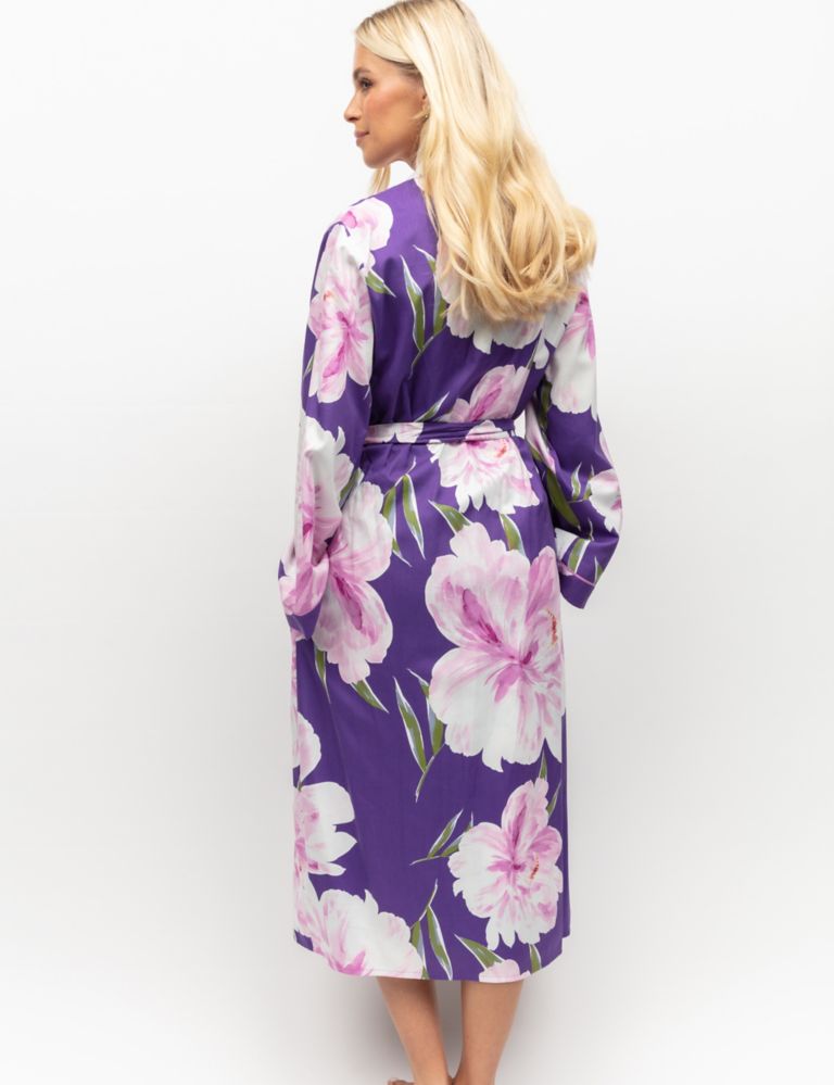 Cotton Modal Floral Dressing Gown 4 of 4