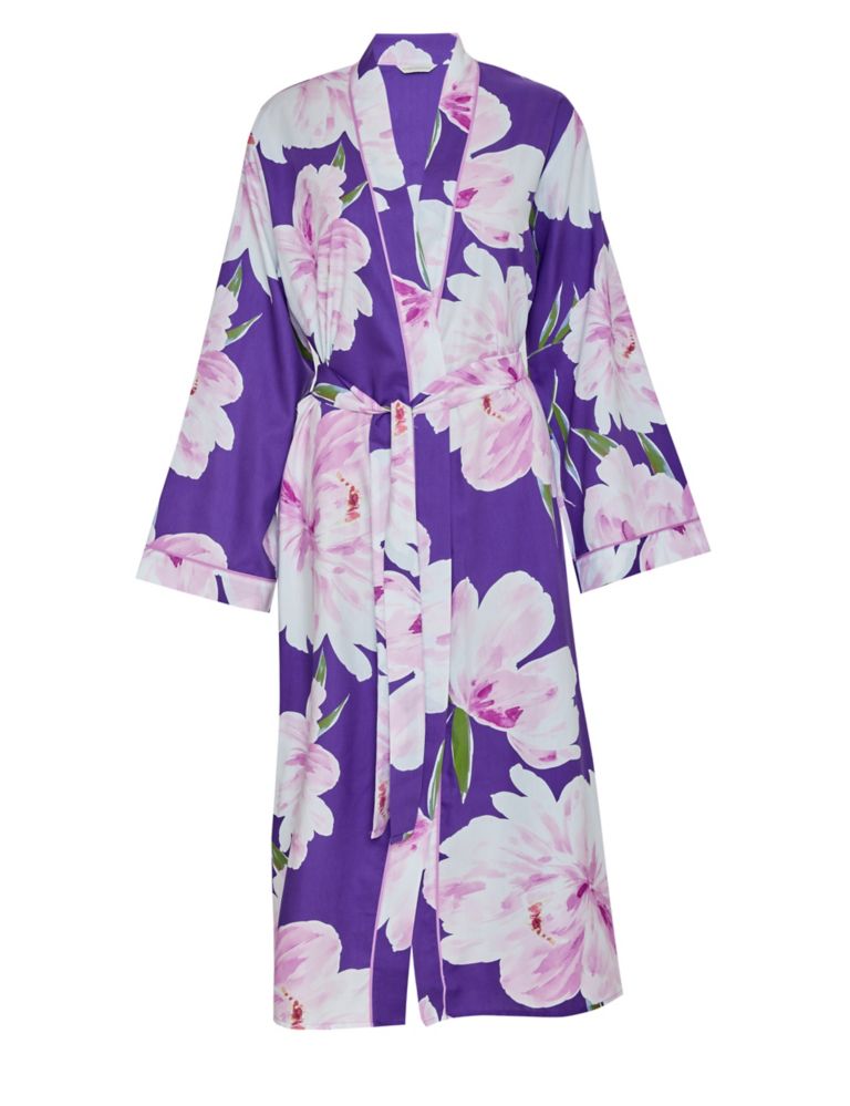 Cotton Modal Floral Dressing Gown 2 of 4