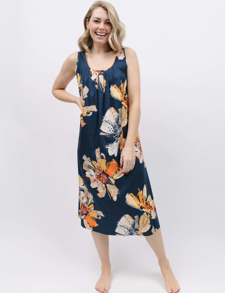 Cotton Modal Floral Long Nightdress | Cyberjammies | M&S