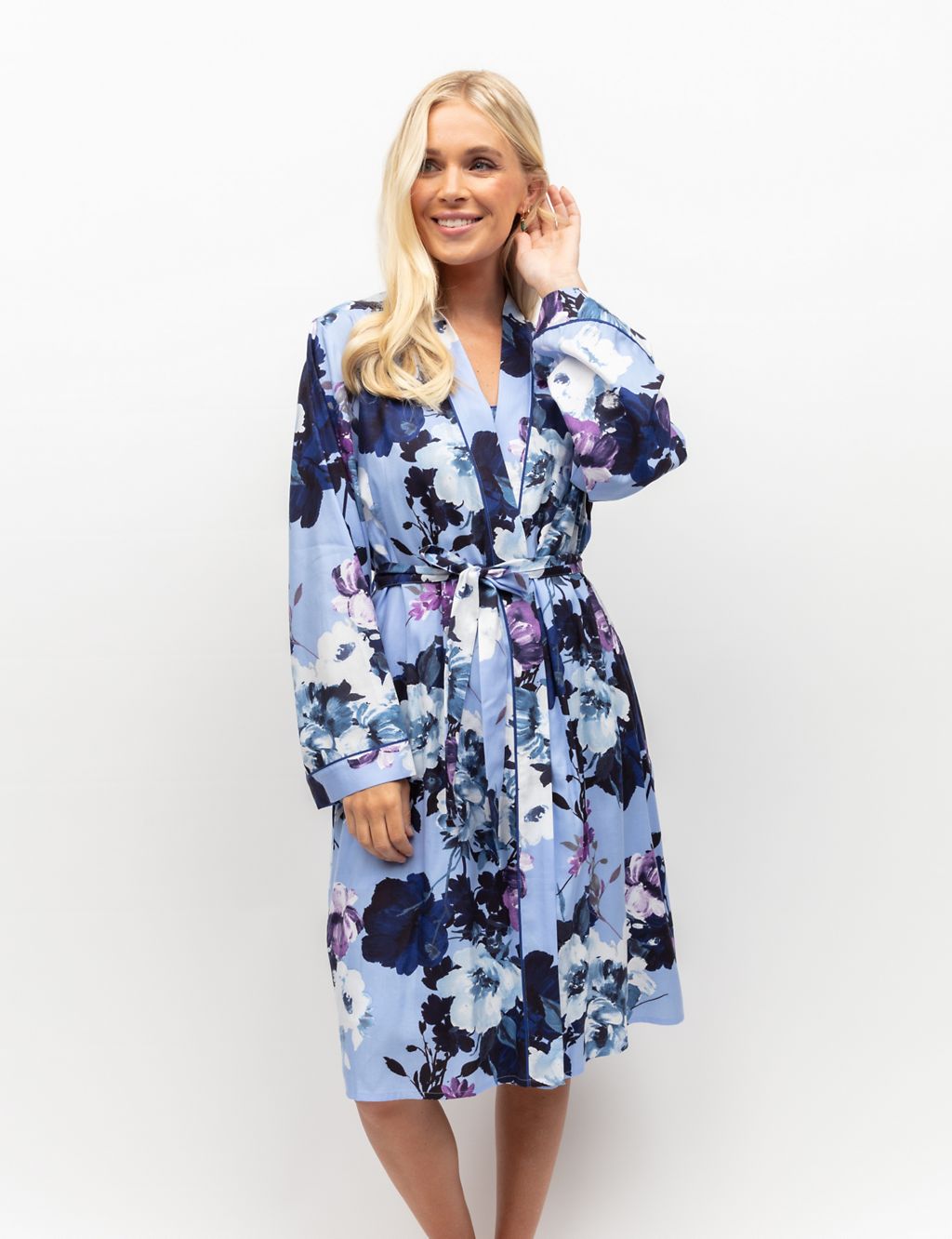 Cotton Modal Floral Print Dressing Gown 3 of 4