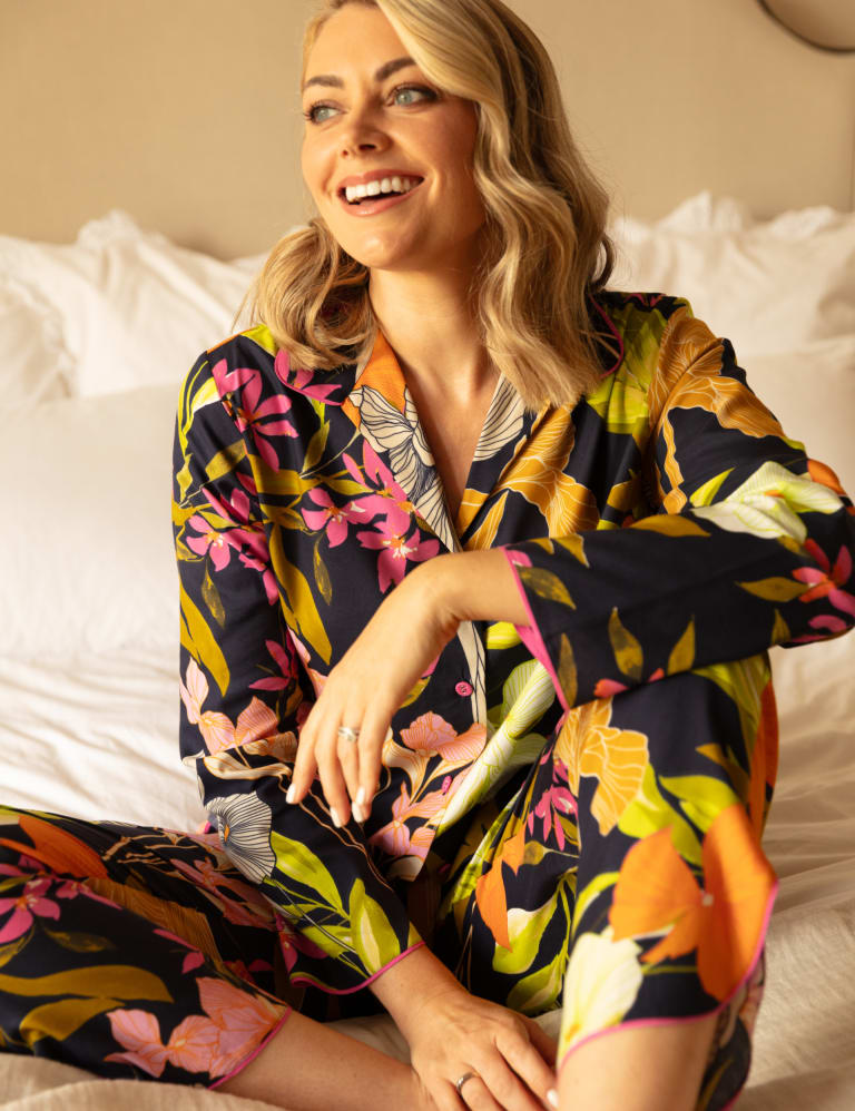 Cyberjammies - Emma Floral Print Pjs - Navy – About the Bra