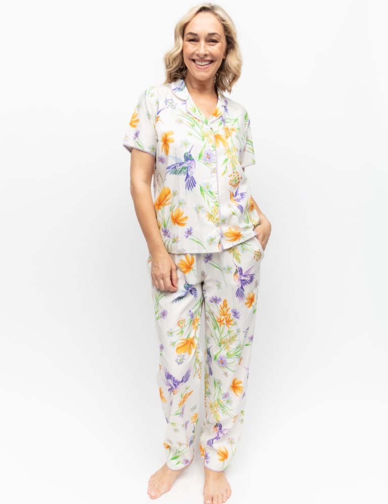 Cotton Modal Hummingbird Print Pyjama Set 1 of 4