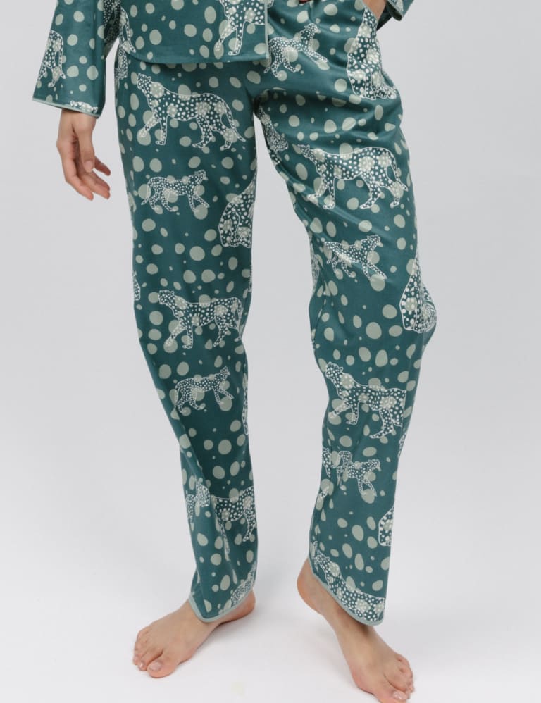 Cotton Modal Leopard Print Pyjama Bottoms Cyberjammies M S