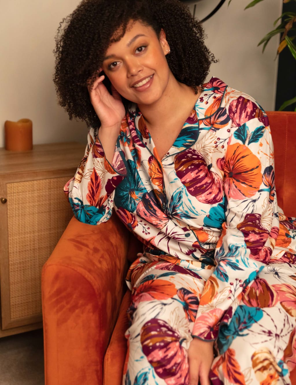 Cotton Modal Pumpkin Print Pyjama Set Cyberjammies M S