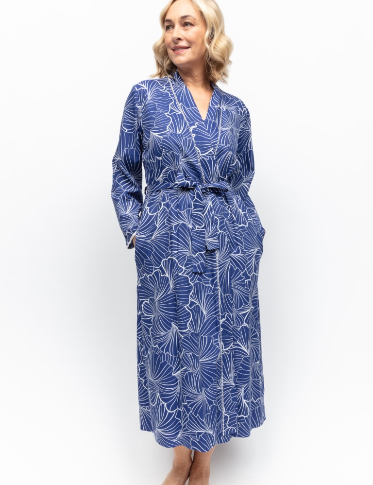 Cotton Modal Shell Print Dressing Gown 1 of 4