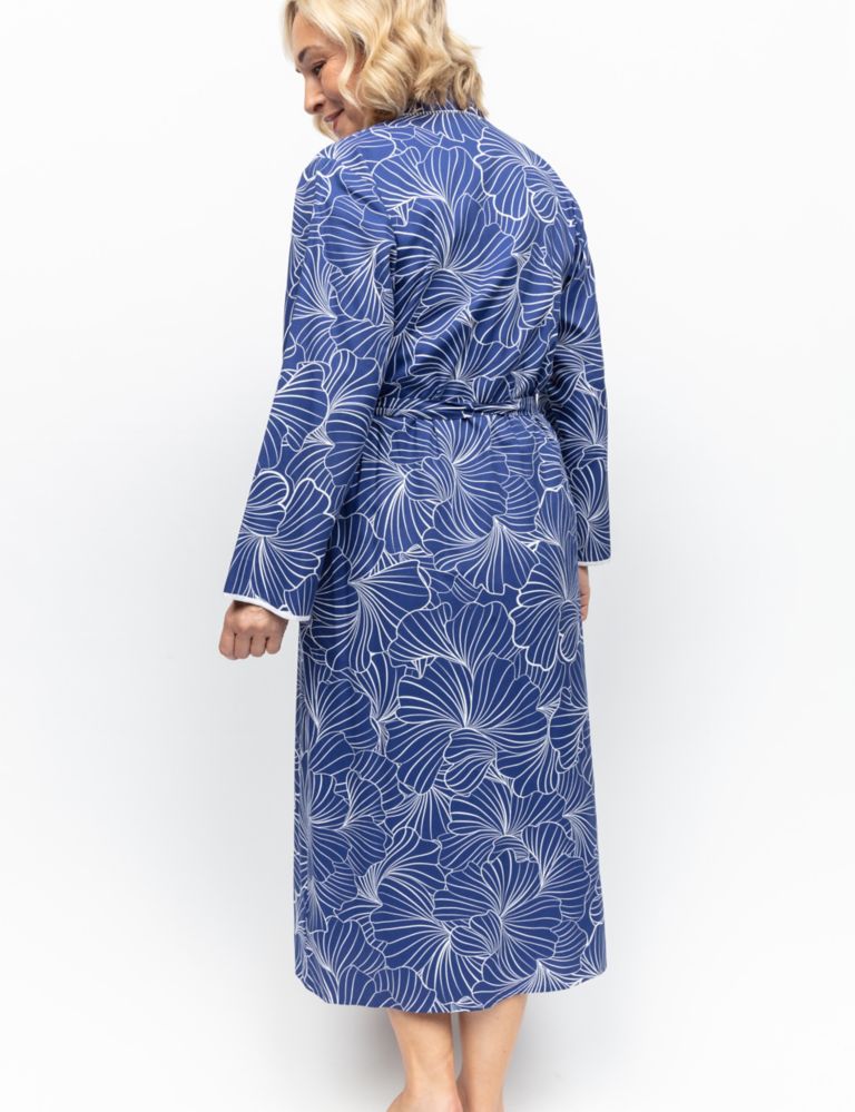 Cotton Modal Shell Print Dressing Gown 4 of 4