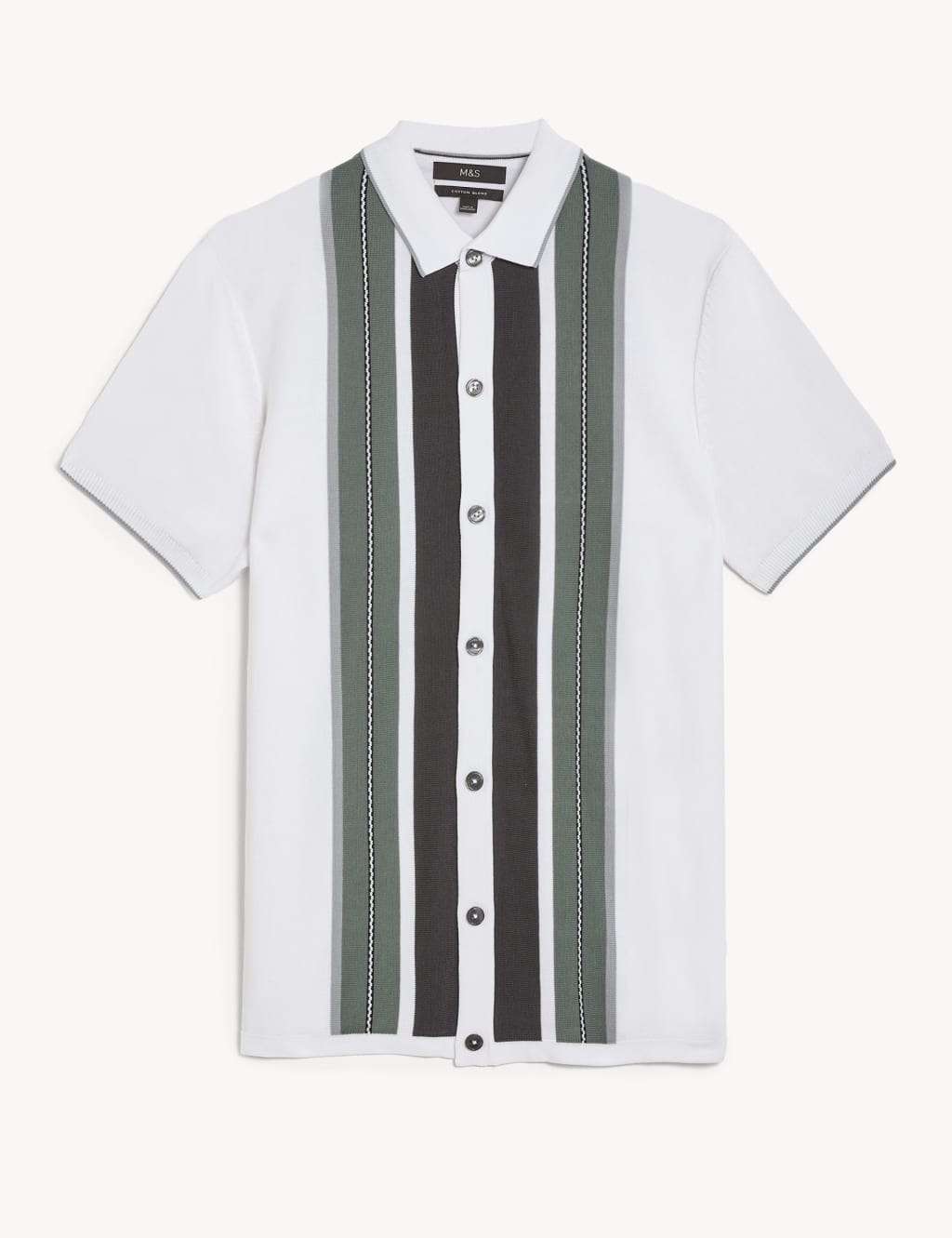 Cotton Modal Striped Knitted Polo Shirt | M&S Collection | M&S