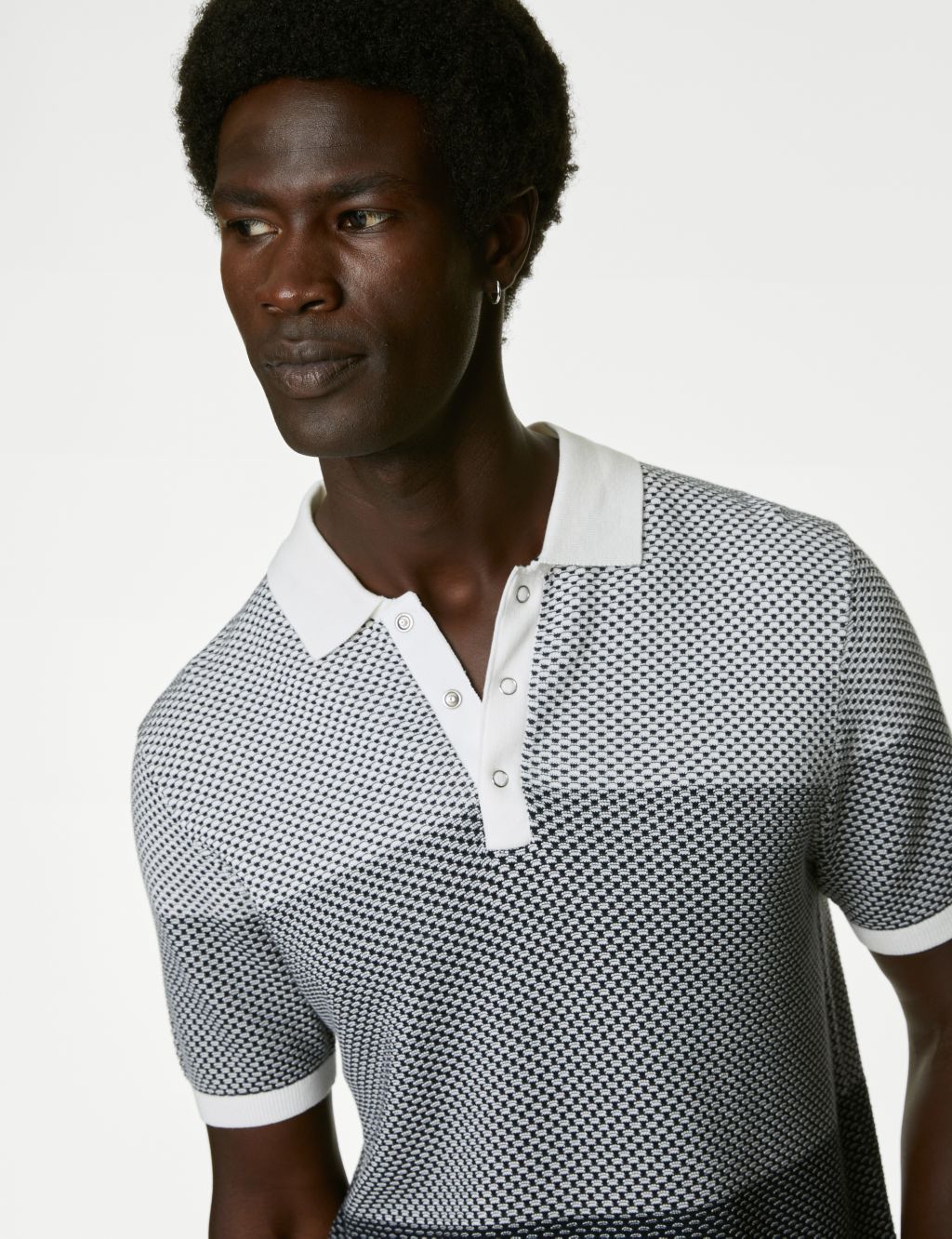 Cotton Modal Textured Knitted Polo Shirt | Autograph | M&S