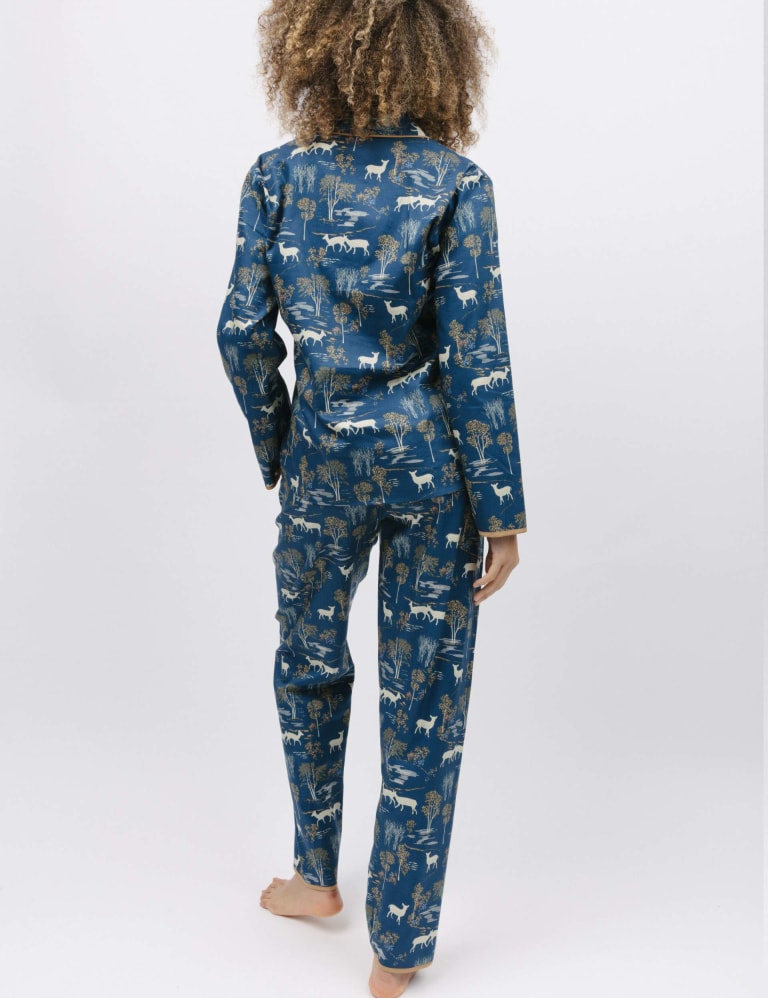 Cotton Modal Woodland Print Pyjama Set Cyberjammies M S