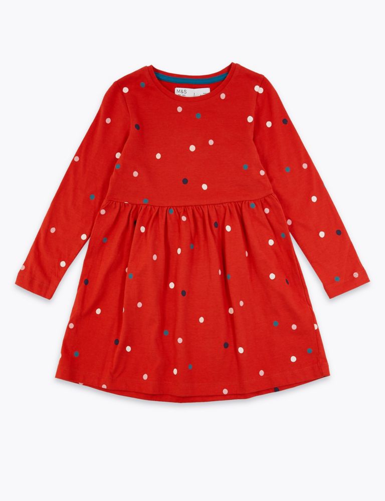 Cotton Multi Spot Dress (3 Months - 7 Years) 2 of 4