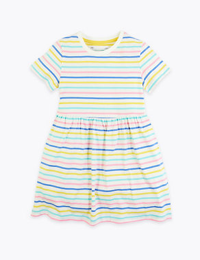 Cotton Multicoloured Striped Dress (2-7 Yrs) Image 2 of 4