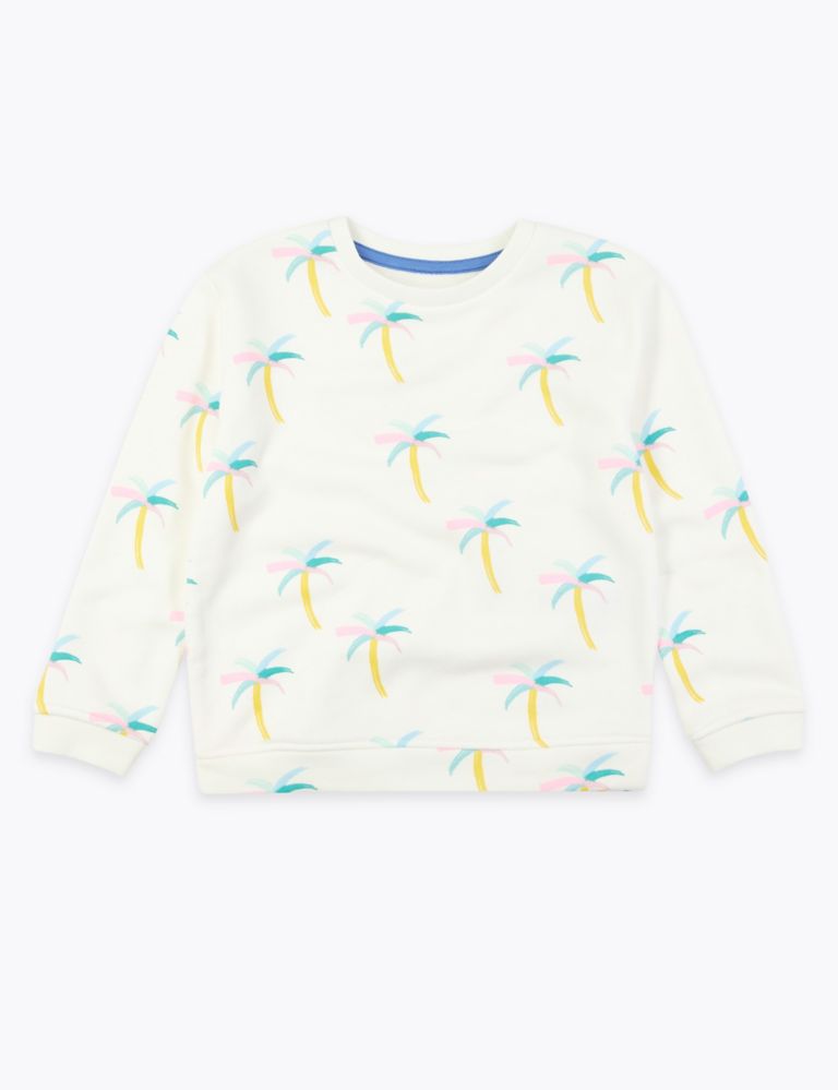 Cotton Palm Tree Print Sweatshirt (2-7 Yrs) 2 of 4