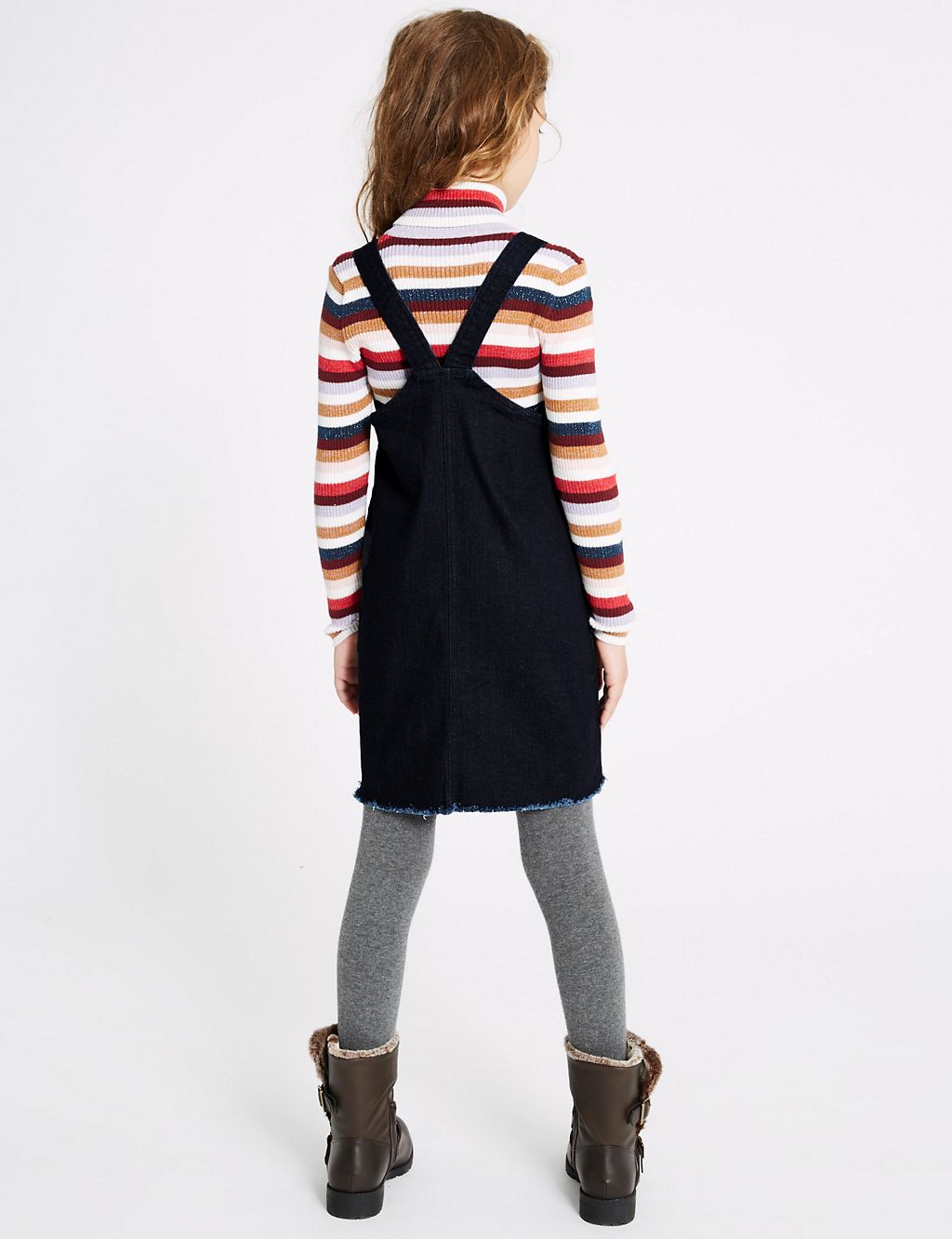 Cotton Pinafore with Stretch (3-16 Years) 2 of 3