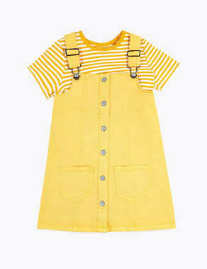 Cotton Pinny Dress & T-Shirt Outfit Set (2-7 Yrs) Image 2 of 4