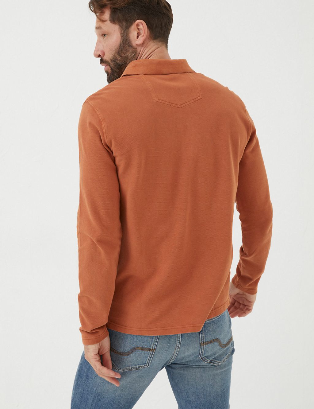 Cotton Pique Long Sleeve Polo Shirt 2 of 5