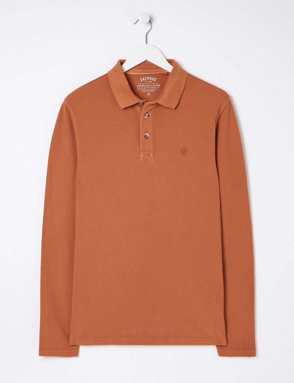 Cotton Pique Long Sleeve Polo Shirt 1 of 5