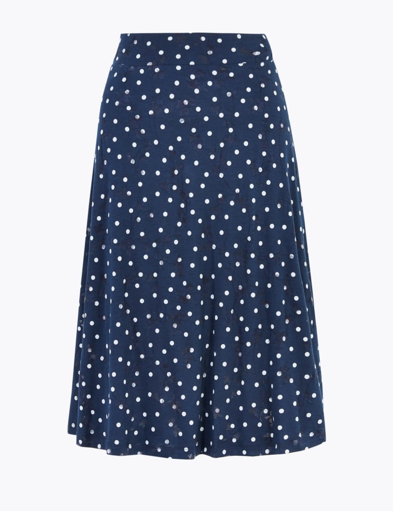 Cotton Polka Dot A-Line Skirt 1 of 3