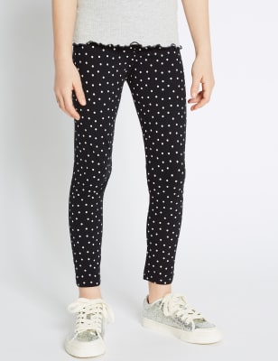 Black and clearance white spotty leggings